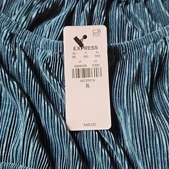 Express Teal Scoop Neck Blouse XL - Picture 3 of 5